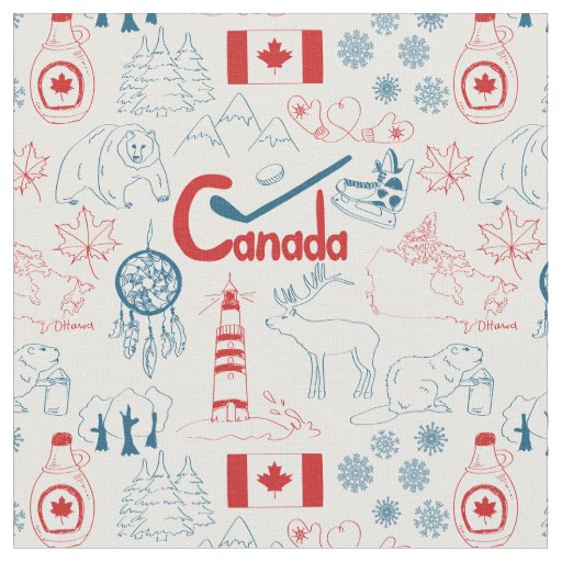 Canada | Symbols Pattern Fabric