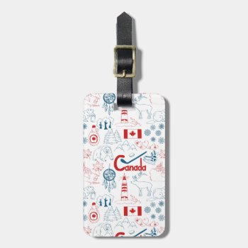 Canada | Symbols Pattern Luggage Tag by adventurebeginsnow at Zazzle