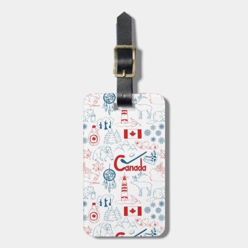 Canada  Symbols Pattern Luggage Tag