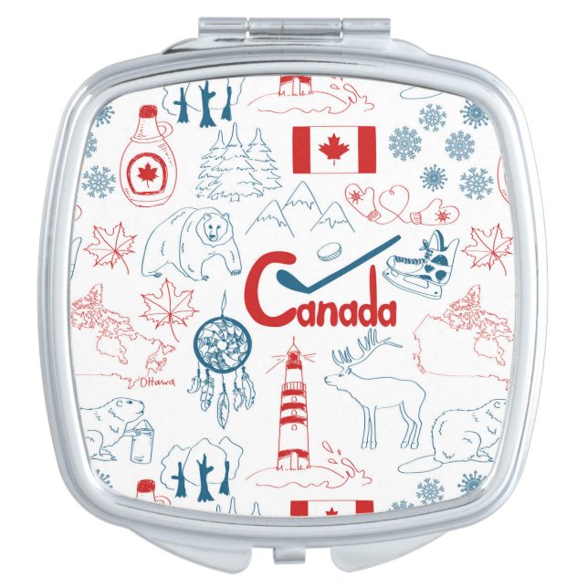 Canada | Symbols Pattern Makeup Mirror (Front)