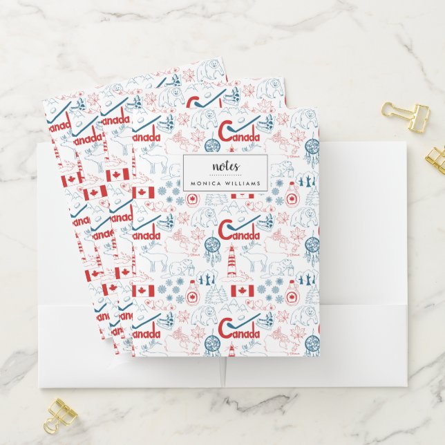 Canada | Symbols Pattern Pocket Folder (In Situ)