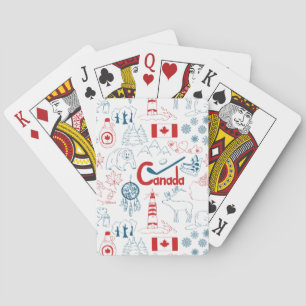 Canada Symbols Pattern Poker Cards