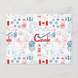 Canada | Symbols Pattern Postcard