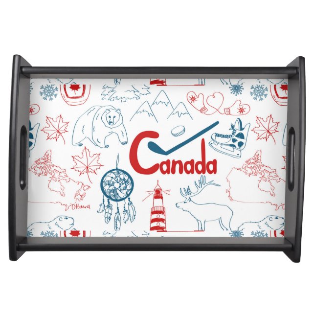 Canada | Symbols Pattern Serving Tray (Front)