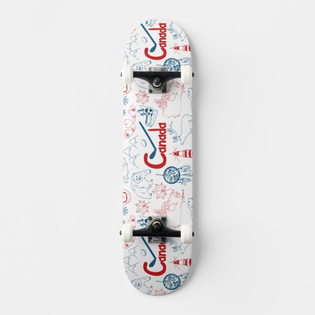 Canada | Symbols Pattern Skateboard Deck (Front)