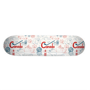 Canada Symbols Pattern Skateboard Deck