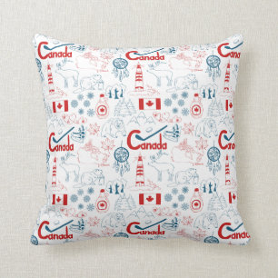 Canada   Symbols Pattern Throw Pillow