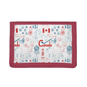 Canada   Symbols Pattern Tri-fold Wallet