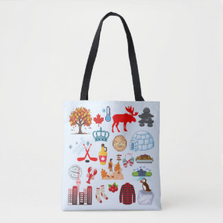Canada Symbols Tote Bag