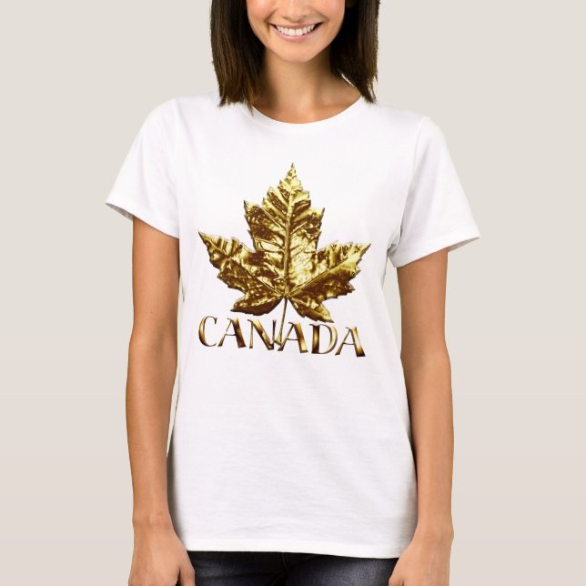 Canada Tank Top Women's Gold Maple Leaf Souvenir (Front)