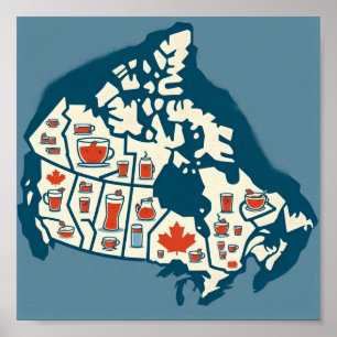 Canada tea map poster