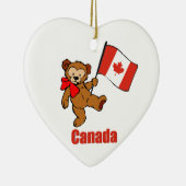 Canada Teddy Bear Ceramic Ornament (Right)