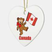 Canada Teddy Bear Ceramic Ornament (Left)