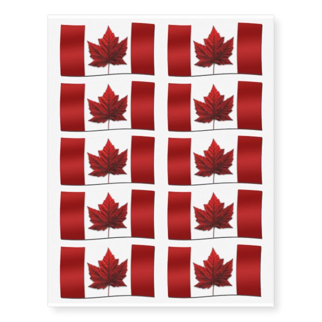 Canada Temporary Tattoo Fun Canada Flag Souvenir (Front)