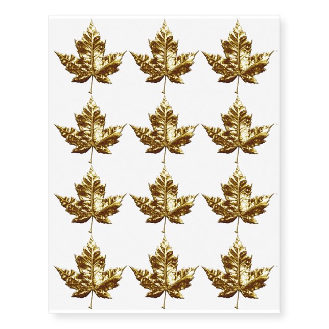 Canada Temporary Tattoo Gold Canada Leaf Souvenir (Front)
