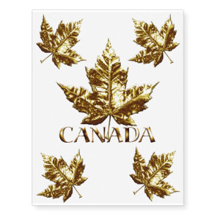Canada Temporary Tattoo Gold Canada Leaf Souvenir