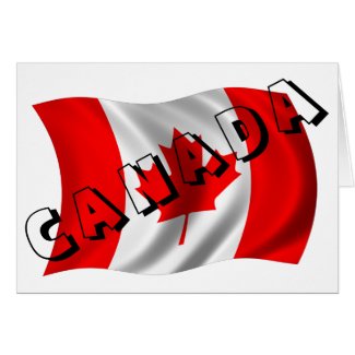 CANADA Text on Canadian Flag Card
