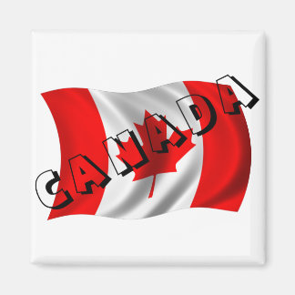 CANADA Text on Canadian Flag Magnet