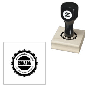 Canada Text Vermillion Red Ink Bold Impressions Rubber Stamp