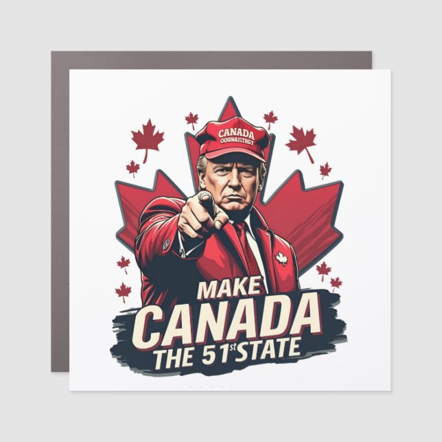 Canada the 51st State Trump Canadian  Car Magnet (Front)