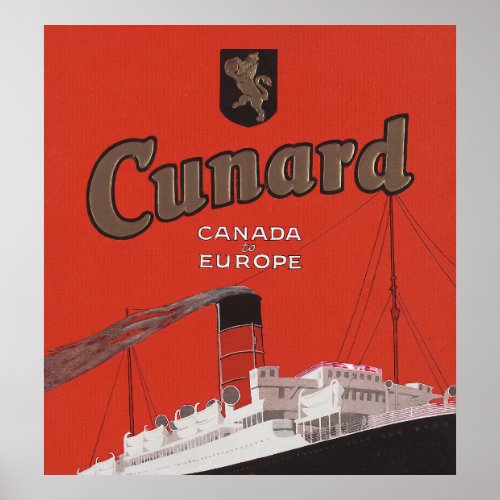 Canada to Europe Cruise Ship Poster