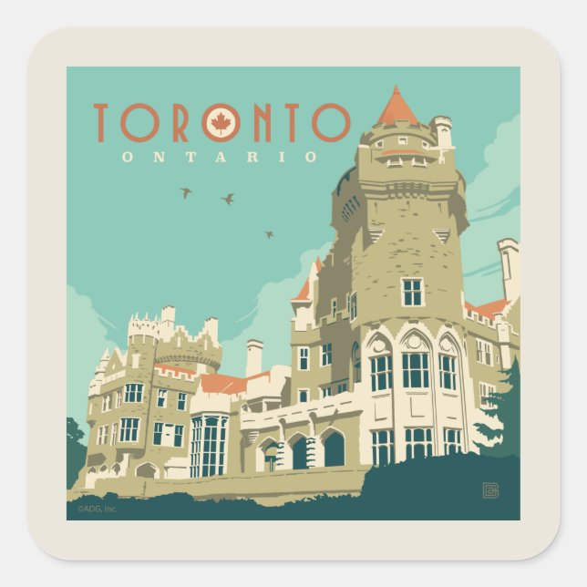 Canada | Toronto, Casa Loma Square Sticker (Front)
