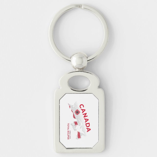 Canada Total Eclipse Metal Keychain (Front)