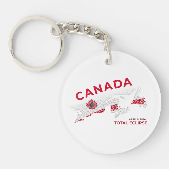 Canada Total Eclipse Round Keychain (Front)