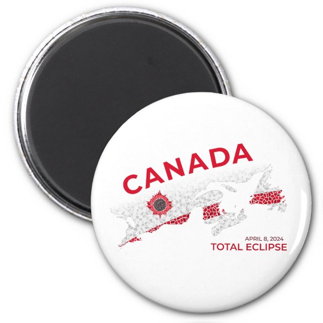 Canada Total Eclipse Round Magnet (Front)