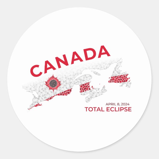 Canada Total Eclipse Round Sticker (Front)