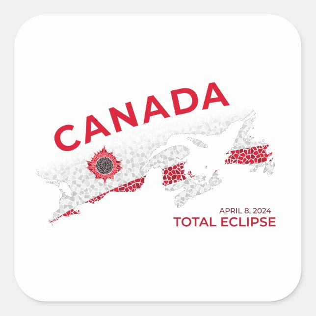Canada Total Eclipse Square Sticker (Front)