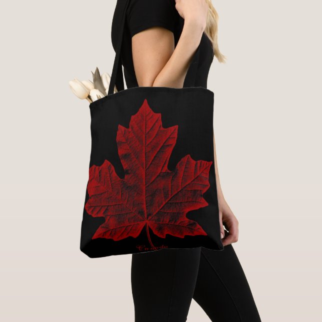 Canada Tote Bags Retro Canada Maple Leaf Bags (Close Up)