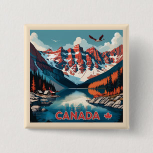 Canada Travel Poster Button