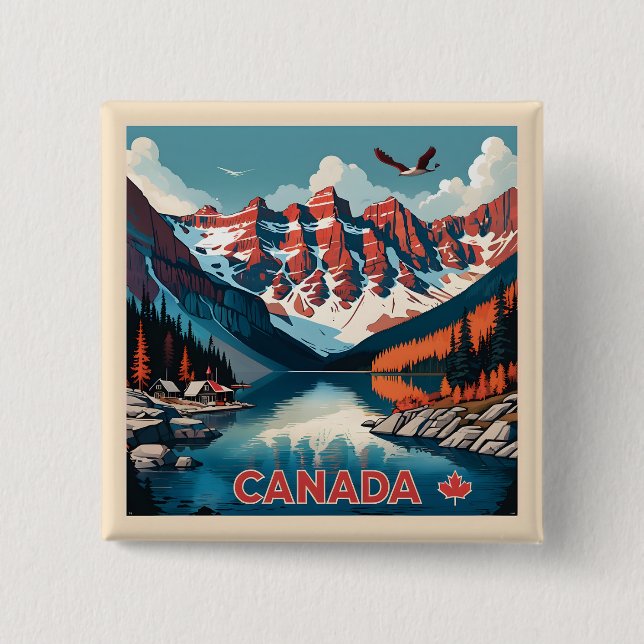 Canada Travel Poster Button (Front)