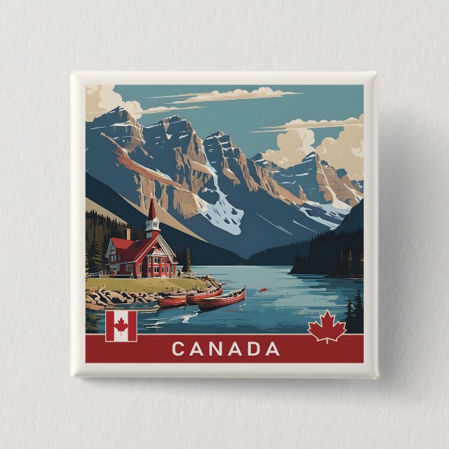 Canada Travel Poster Button (Front)