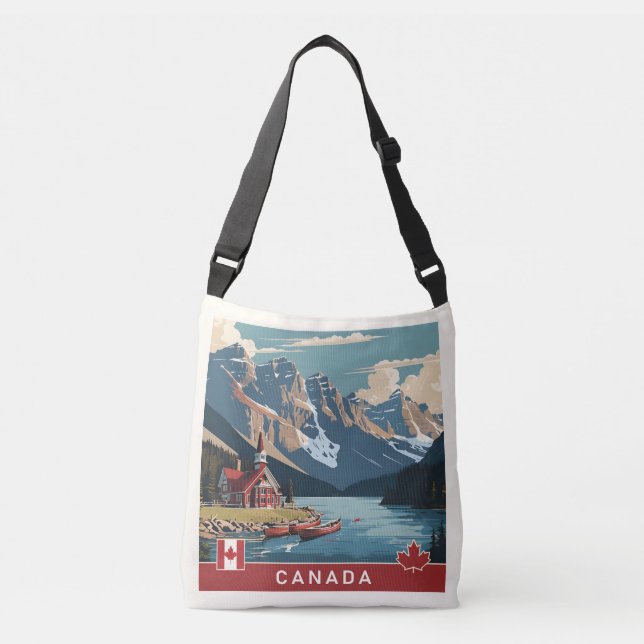 Canada Travel Poster Crossbody Bag (Front)