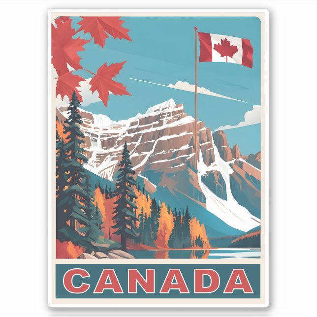 Canada Travel Poster Sticker (Front)