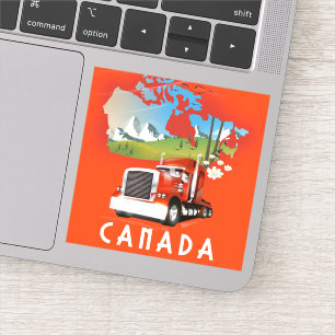 Canada Truck map travel poster Sticker