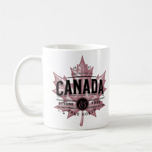 Canada True North Strong and Free Maple Leaf Coffee Mug