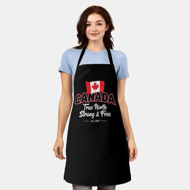 "Canada True North Strong & Free Est. 1867" Apron (Worn)