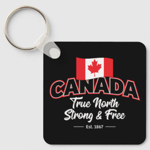 "Canada True North Strong & Free Est. 1867" Keychain