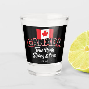 "Canada True North Strong & Free Est. 1867" Shot Glass