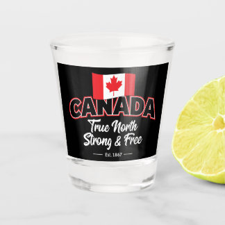 "Canada True North Strong & Free Est. 1867" Shot Glass