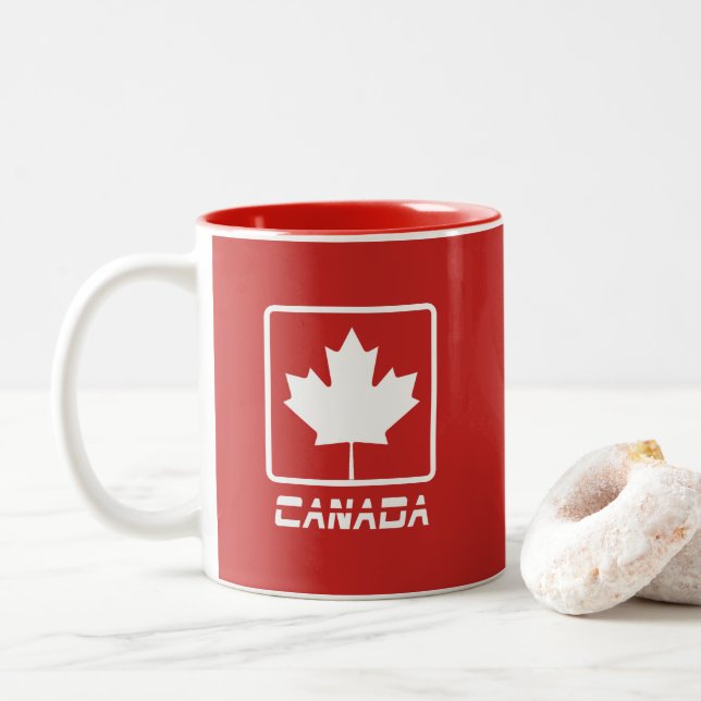 Canada Two-Tone Coffee Mug (With Donut)