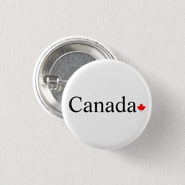 Canada typography with red maple leaf button (Front & Back)