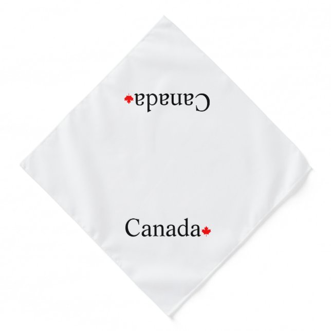 Canada typography with red maple leaf white dog bandana (Front)