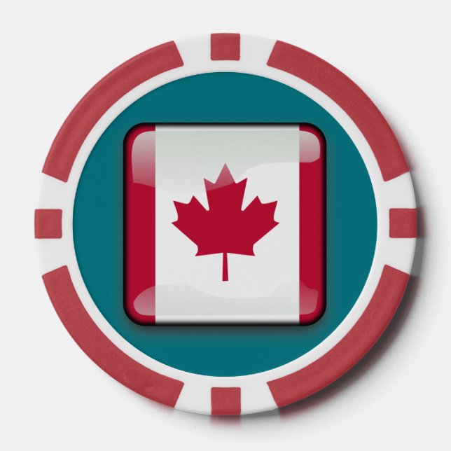 Canada-UK Flag Symbol Custom Clay Poker Chips (Front)