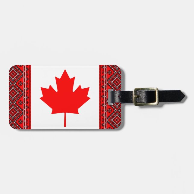 Canada Ukraine Flags Luggage Tag (Front Horizontal)