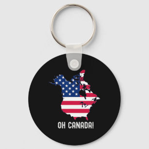 Canada Usa 51st State Map American Flag Usa Oh Can Keychain