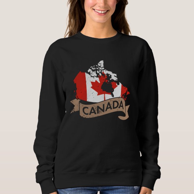 Canada USA America Hockey Canadian Maple Leaf  4 Sweatshirt (Front)